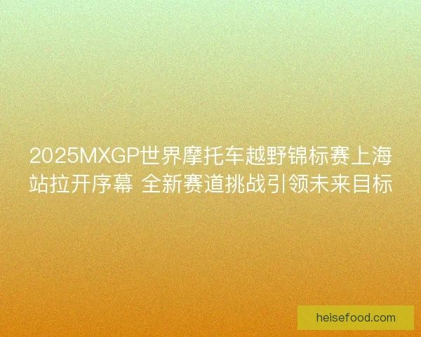 2025MXGP世界摩托车越野锦标赛上海站拉开序幕 全新赛道挑战引领未来目标