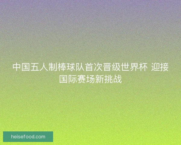 中国五人制棒球队首次晋级世界杯 迎接国际赛场新挑战